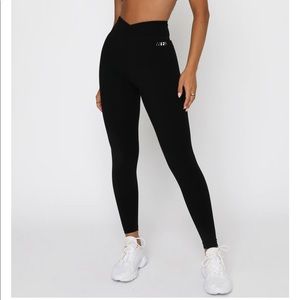 White Fox Black Leggings